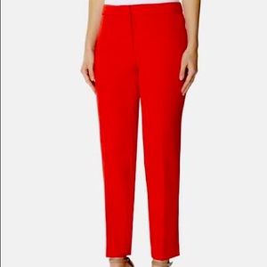 Tahari Arthur S. Levine Red Pleated Trouser Pants